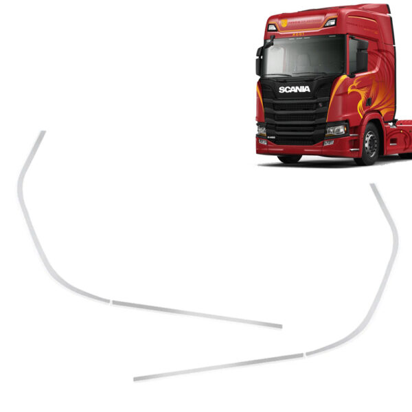 Par Aplique Moldura Vidro Porta Cromado para Caminhão Scania NTG após 2020