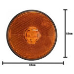 Lanterna Lateral Carreta LED Laranja 85mm 12V 24V sem Suporte
