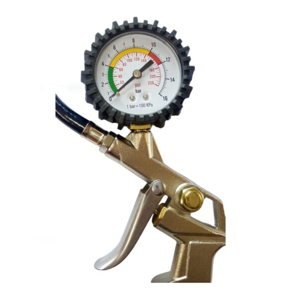 Inflador Com Calibrador Analógico E Bico - 0 A 200 Psi