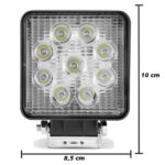 Par Farolete Farol Auxiliar Led Bivolt Quadrado 9 LEDS 8,5 cm