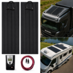 Kit Placa Painel Solar Resfriar Flexível 200W para Caminhão 12V 24V