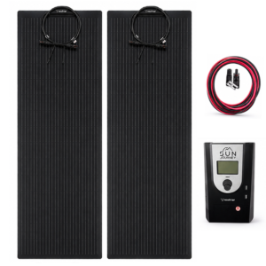 Kit Placa Painel Solar Resfriar Flexível 200W para Caminhão 12V 24V