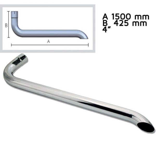 Ponteira de Escapamento Cromada Curvo 4 1500 mm Ponteira de Escapamento Cromada Curvo 4 1500 mm