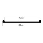 Perfil Borracha Liso Preto para Tanque Combustível Caminhão 76 mm x 4 metros