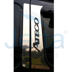 Par Aplique Inox Coluna da Porta para Caminhão Mb Atego - Escrita