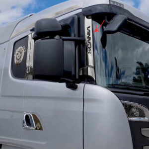 Par Aplique Inox Coluna Para-brisa para Caminhão Scania S5 até 2018