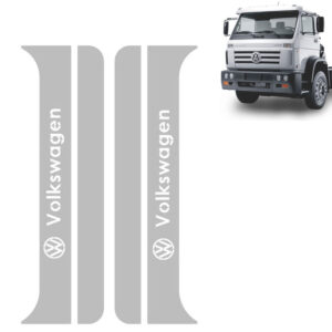 Par Aplique Inox Coluna da Porta para Caminhão Vw Delivery / Titan / Worker