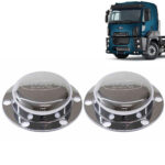 Par Sobre Tampa Cubo Cromada Dianteira para Caminhão Ford Cargo 2042 / 2842 Extra Pesado