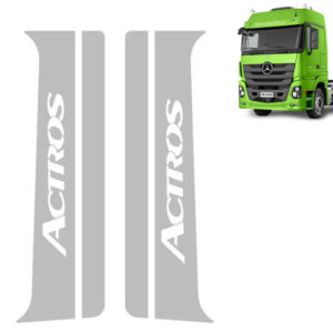 Par Aplique Inox Coluna da Porta para Caminhão Mb Actros até 2020 Escrita