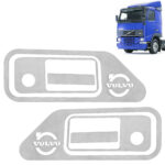 Par Aplique Inox Maçaneta Porta para Caminhão Volvo FH até 2014