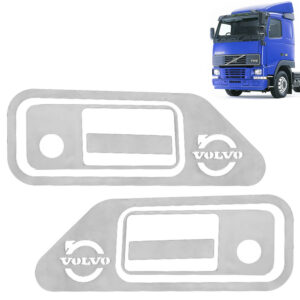 Par Aplique Inox Maçaneta Porta para Caminhão Volvo FH até 2014