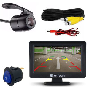 Câmera de Ré Para-Choque Borboleta Com Monitor 4.3 Polegadas