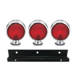 Kit 3 Lanternas Foguinho Vermelha Cromada com suporte