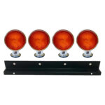 Kit 4 Lanternas Foguinho Laranja Cromada com suporte