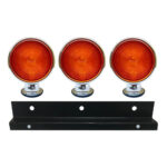 Kit 3 Lanternas Foguinho Laranja Cromada com suporte