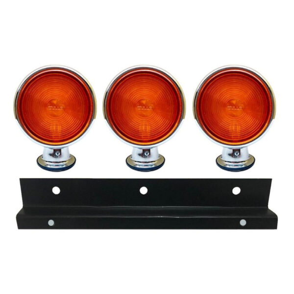 Kit 3 Lanternas Foguinho Laranja Cromada com suporte