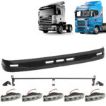Kit Tapa Sol Scania Streamline com suporte de adaptação para Scania S4 e S5 Antigo + Lanternas