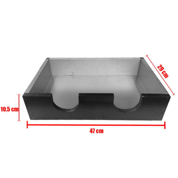 Caixa para Fogareiro Madeira / Inox 47 x 29 x 10,5 cm