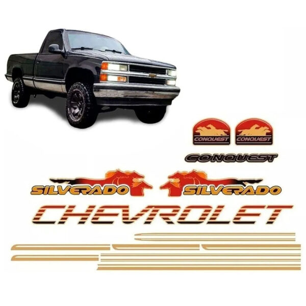 Conjunto Faixa Adesiva para Chevrolet Silverado Conquest 1999 Conjunto Faixa Adesiva para Chevrolet Silverado Conquest 1999