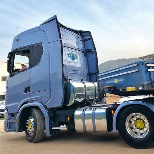 Tanque Combustível Inox Plataforma Oval 350mm para Caminhão