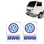 Par Emblemas Resinado Porta Mwm Para Caminhões Vw