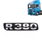 Emblema de Potência Cromado para Caminhão Scania R380 Após 2010