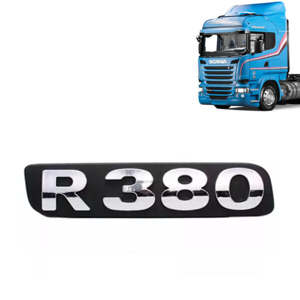 Emblema de Potência Cromado para Caminhão Scania R380 Após 2010
