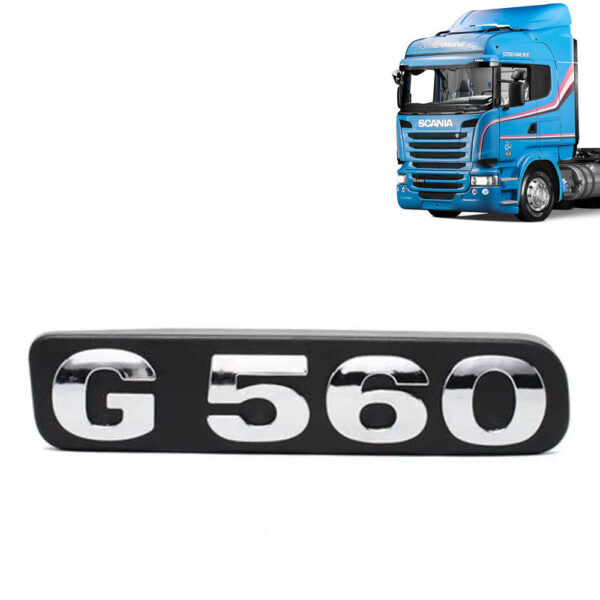 Emblema de Potência Cromado para Caminhão Scania G560 Após 2010