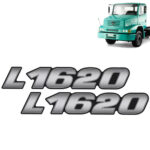 Par Emblema Resinado Lateral Para Caminhão Mb L1620 Modelo Original