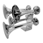 Buzina Marítima / Trem a ar com 4 Cornetas Cromadas Para Caminhão
