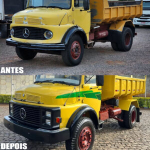 Kit Completo Transformação Caminhão Mb 1113 Farol Redondo para Cara Preta