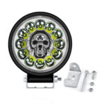 Farolete Led Redondo 12 Leds 36W 10Cm 12/24v Caveira Multicolor