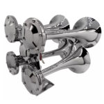 Buzina Marítima / Trem a ar com 4 Cornetas Cromadas Para Caminhão