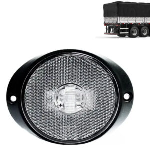 Lanterna Lateral Carreta LED Vermelha 85mm 12V 24V sem Suporte