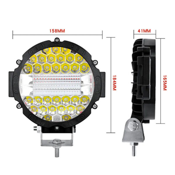 Farolete Led Redondo Agrícola 42 Leds 126w 15 cm 12v/24v