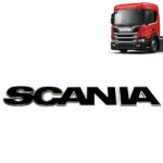 Emblema Letreiro Frontal Grade para Caminhão Scania P NTG Black Piano