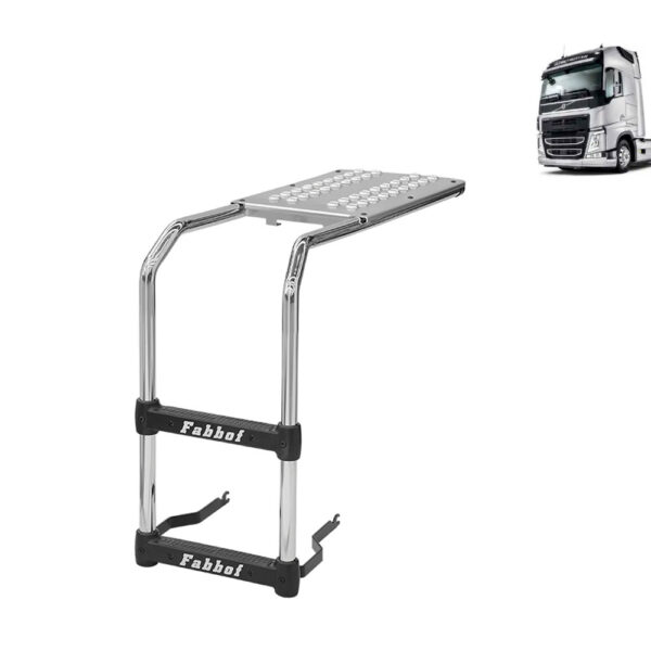 Escada Cromada Plataforma Tanque Arla 60 Litros para Caminhão Volvo FH 2015 á 2021