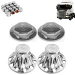 Kit Sobre Tampa Cubo Cromada para Caminhão Scania S5 2008 á 2009 4X2
