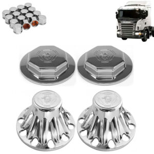 Kit Sobre Tampa Cubo Cromada para Caminhão Scania S5 2008 á 2009 4X2