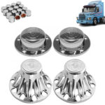Kit Sobre Tampa Cubo Cromada para Caminhão Scania 111 / 112 / 113 / 142 / 143 4X2