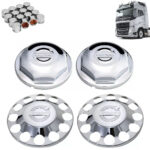Kit Sobre Tampa Cubo Cromada para Caminhão Volvo FH / NH / FM 4x2
