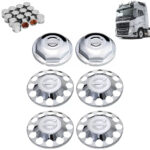 Kit Sobre Tampa Cubo Cromada para Caminhão Volvo FH / NH / FM 6X4