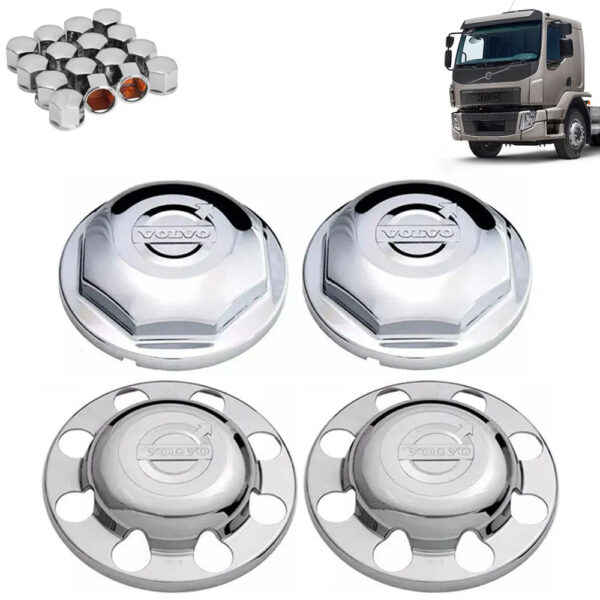 Kit Sobre Tampa Cubo Cromada para Caminhão Volvo VM 4x2