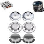 Kit Sobre Tampa Cubo Cromada para Caminhão Volvo VM 6x2