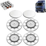 Kit Sobre Tampa Cubo Cromada para Caminhão New MB Actros 6x4