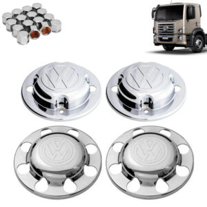 Kit Sobre Tampa Cubo Cromada para Caminhão Vw Titan / Worker / Constellation 4x2