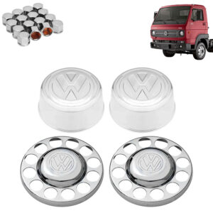 Kit Sobre Tampa Cubo Cromada para Caminhão Vw Delivery Até 2017 4x2