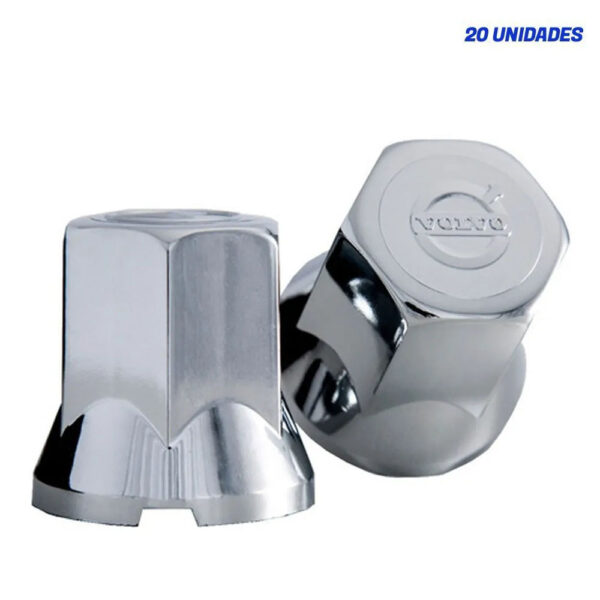Kit 20 Capas Porca Cromada Volvo 33mm