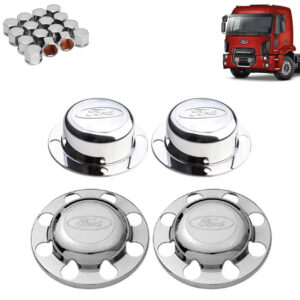 Kit Sobre Tampa Cubo Cromada para Caminhão Ford Cargo 4x2
