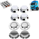 Kit Sobre Tampa Cubo Cromada para Caminhão Iveco Tector 8x2